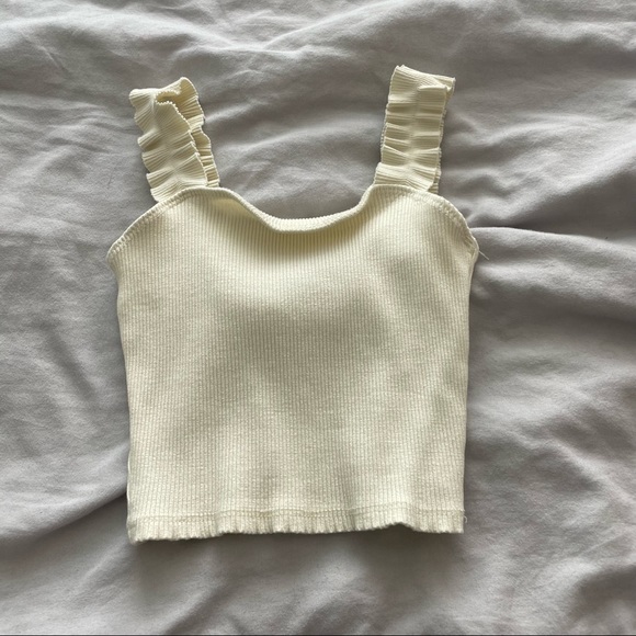 Tops - Cream Crop Top
